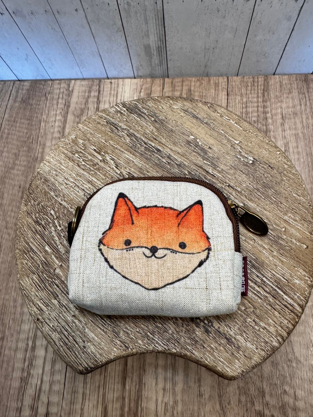 Woodland Fox Small Coin Bag Cosmetics Bag NEW Neutral Bag 4 x 4